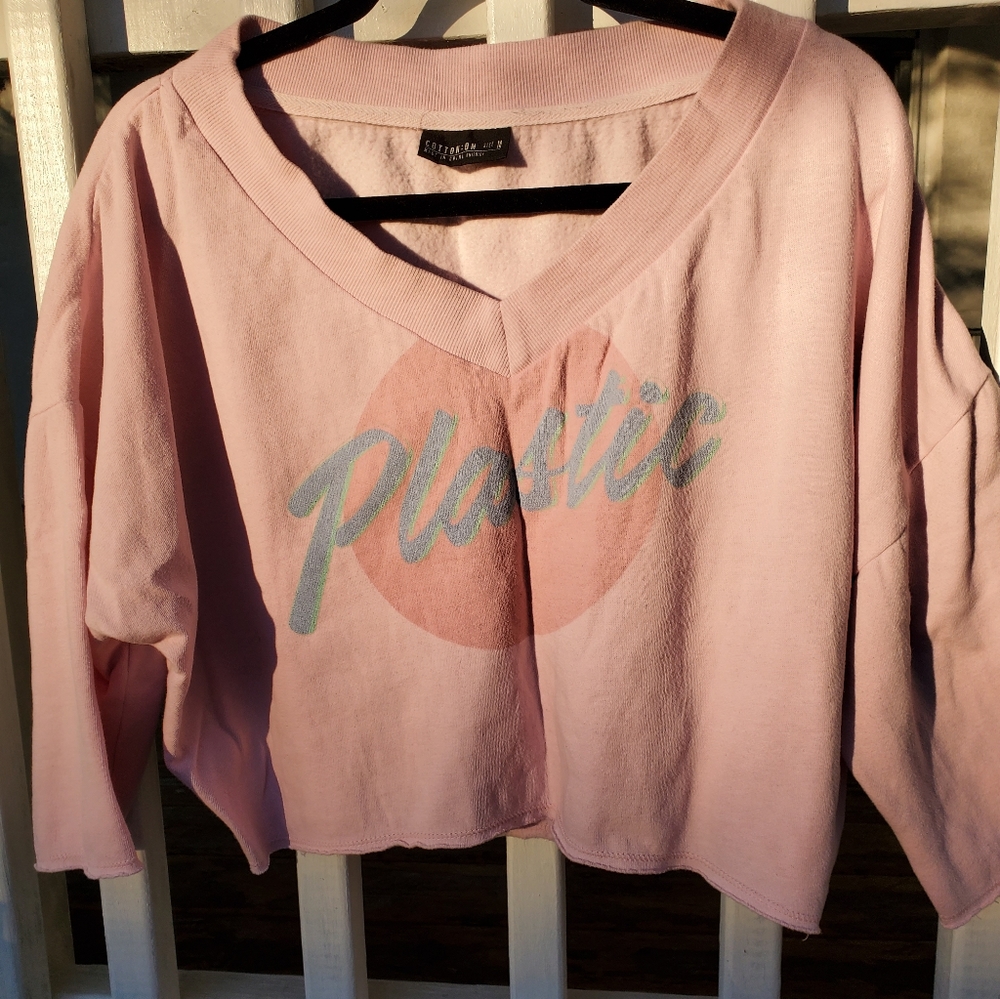 80's Oversized Cropped Sweater